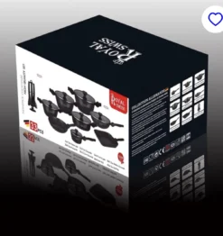 Royal Swiss® - Set Lot 33-delige - Pannenset Inductie - Steengoeden - Afneembare Handgreep - Glazen Deksel - Geschikt Voor Oven - PFAS-vrij + Keukengerei -Greenpan Winkel 1133x1200