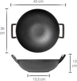 Blackwell Wadjan Wokpan - Gietijzer - 36 Cm - Zwart -Greenpan Winkel 1144x1200