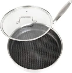 Honingraat Heavy Duty Anti-aanbak Koekenpan - Steelpan - Wok - Met Deksel 30 Cm - Gas - Elektrisch - Inductie - Oven -Greenpan Winkel 1179x1200