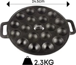 YUGN BLACK Poffertjespan Poffertjesmaker 6 Delige Set - 19 Poffertjes Incl Doseerfles Kwast Poffertjesvork Siliconen Ovenwanten - Platte Onderkant Poffertjespan Inductie Poffertjespan Elektrisch - Cadeau Tip -Greenpan Winkel 1200x1023 2