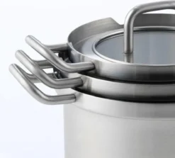 BK-Q-Linair Master Glas Kookpan 18 Cm - RVS - Glazen Deksel - Veilig Afgietsysteem - Inductie -Greenpan Winkel 1200x1083