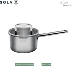Sola Pannenset Juvia - 4 Delig - Ø 16,16,18,20 Cm - Zilver - RVS - Sandwichbodem -Greenpan Winkel 1200x1110 1