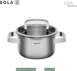 Sola Pannenset Juvia - 4 Delig - Ø 16,16,18,20 Cm - Zilver - RVS - Sandwichbodem -Greenpan Winkel 1200x1110 2