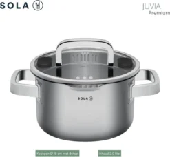 Sola Pannenset Juvia - 4 Delig - Ø 16,16,18,20 Cm - Zilver - RVS - Sandwichbodem -Greenpan Winkel 1200x1110