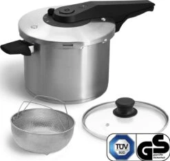Springlane Roestvrijstalen Snelkookpan - Inductie - Pressure Cooker - 6,0 L Met Stoommand -Greenpan Winkel 1200x1130 2