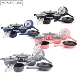 Royalty Line 10-delige Pannenset-- RVS - Gietijzer- Roze -Greenpan Winkel 1200x1137 1