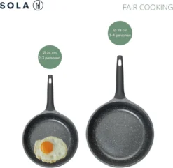 Sola Koekenpan Fair Cooking - Ø 28 Cm - Zwart/wit - Aluminium - Antiaanbaklaag -Greenpan Winkel 1200x1171 1