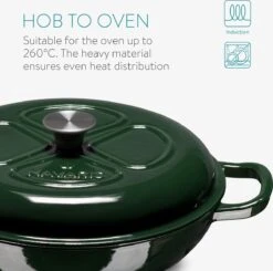 Navaris Gietijzeren Stoofpan Met Deksel- 3,5 Liter Gietijzeren Ovenschaal Van Email - Geschikt Voor Alle Warmtebronnen - Groen 11 Navaris Gietijzeren Stoofpan Met Deksel- 3,5 Liter Gietijzeren Ovenschaal Van Email - Geschikt Voor Alle Warmtebronnen - Groen -Greenpan Winkel 1200x1189 2