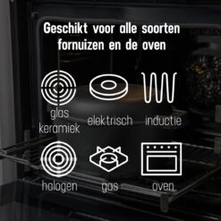 Daumonet Ducasse Gietijzeren Double Use Braadpan - Combi Sudderpan Zwart - 2-in-1 Bak- En Braadpan - PFAS & PFOA Vrij - Rond - Ø 26 Cm - 4,4 Liter - Emaille - Alle Warmtebronnen - Elektrisch - Gas - Halogeen - Inductie - Keramisch -Greenpan Winkel 1200x1199 9