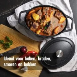 Gietijzeren Braadpan - Sudderpan Zwart Van Daumonet - Ovaal - Ø 29 Cm - 3 Liter - 100% PFAS & PFOA Vrij - Emaille - Geschikt Voor Alle Warmtebronnen - Elektrisch - Gas - Halogeen - Inductie - Keramisch - Vaatwasserbestendig 15 Gietijzeren Braadpan - Sudderpan Zwart Van Daumonet - Ovaal - Ø 29 Cm - 3 Liter - 100% PFAS & PFOA Vrij - Emaille - Geschikt Voor Alle Warmtebronnen - Elektrisch - Gas - Halogeen - Inductie - Keramisch - Vaatwasserbestendig -Greenpan Winkel 1200x1200 1008
