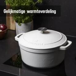 Daumonet Carême Blanc Gietijzeren Braadpan - Sudderpan Wit - Rond - Ø 26 Cm - 4,4 Liter - 100% PFAS & PFOA Vrij - Emaille - Geschikt Voor Alle Warmtebronnen - Elektrisch - Gas - Halogeen - Inductie - Keramisch - Vaatwasserbestendig 15 Daumonet Carême Blanc Gietijzeren Braadpan - Sudderpan Wit - Rond - Ø 26 Cm - 4,4 Liter - 100% PFAS & PFOA Vrij - Emaille - Geschikt Voor Alle Warmtebronnen - Elektrisch - Gas - Halogeen - Inductie - Keramisch - Vaatwasserbestendig -Greenpan Winkel 1200x1200 1047