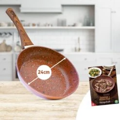 Livington Copper & Stone Pan - 24cm Koekenpan- Anti-aanbaklaag En Krasbestendig - Graniet Look - Binnenste Steenlaag Voor Perfecte Warmteverdeling - Geschikt Voor Ceran, Gas, Elektrisch, Inductie -Greenpan Winkel 1200x1200 1054