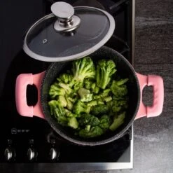 Royalty Line Inductie Pannenset - Luxe 14-delige Pannenset Marmeren Coating - Pannen Met Afneembare Handvaten - Oven-Ready - PFAS-Vrij - Voor Alle Warmtebronnen - Afneembare Koudgrepen - Antiaanbaklaag - Koekenpan Met Glazen Deksels - Roze -Greenpan Winkel 1200x1200 1105