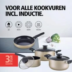 BRABANTIA START 2 COOK Pannenset - 4 Delig - Inductie - Keramische Anti Aanbaklaag - Pfas Vrij -Greenpan Winkel 1200x1200 1138