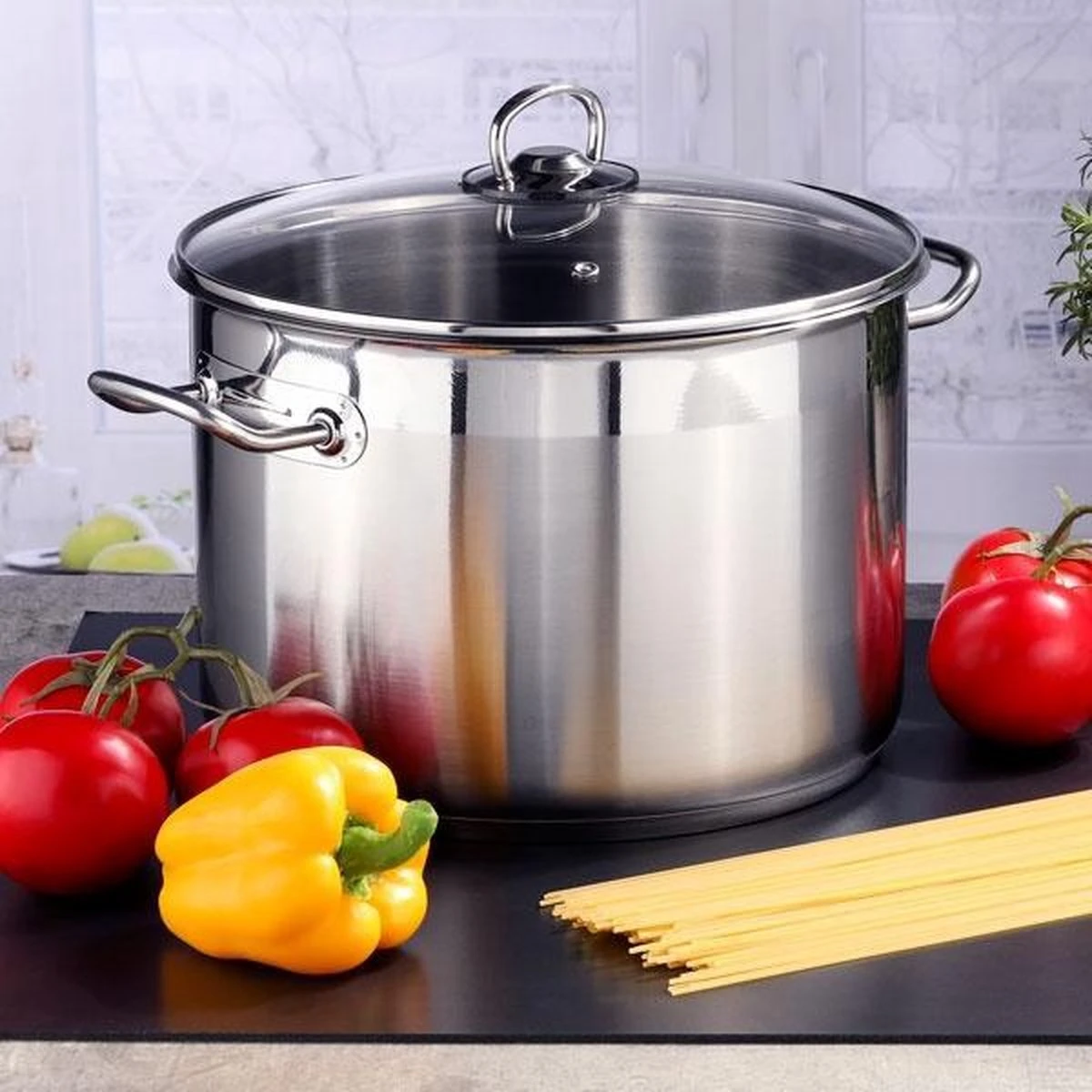 Haushalt Soeppan Met Glazen Deksel - 10 Liter- RVS 3 Haushalt Soeppan Met Glazen Deksel - 10 Liter- RVS - Afbeelding 3