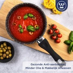 Westinghouse Steelpan Inductie - Ø 18 Cm - Zwart Marmer - Met Deksel - Sauspan -Greenpan Winkel 1200x1200 1246