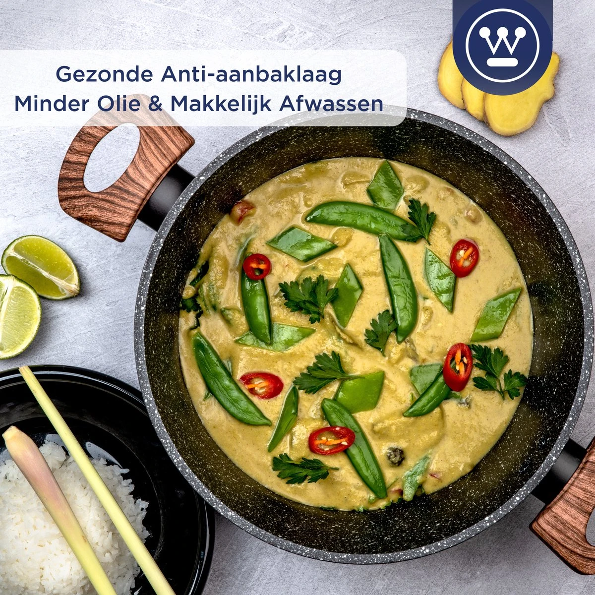 Westinghouse Kookpan/Braadpan Inductie - Ø 24 Cm - Zwart Marmer - Speciale Editie 7 Westinghouse Kookpan/Braadpan Inductie - Ø 24 Cm - Zwart Marmer - Speciale Editie - Afbeelding 7