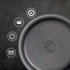 Rosmarino Black Line - Wokpan - Ø30cm - 100% PFAS & PFOA Vrij - Gegoten Aluminium - Non-stick Minerale Coating - Ergonomische Handgreep - Geschikt Voor Alle Warmtebronnen & Vaatwasser -Greenpan Winkel 1200x1200 235