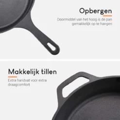 Ocina Gietijzeren Pan – ø30,5cm - Skillet - Koekenpan – Hapjespan – Koekenpan Inductie – Koekenpannenset - Gietijzeren Pan Bbq - Gietijzer -Greenpan Winkel 1200x1200 250