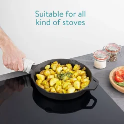 Navaris Gietijzeren Koekenpan - Braadpan Van Gietijzer - Ronde Skillet - Geschikt Voor Alle Warmtebronnen - Ø 25 Cm - Ovenbestendig Tot 260?graden -Greenpan Winkel 1200x1200 287