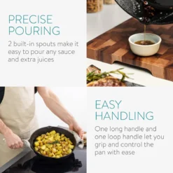 Navaris Gietijzeren Koekenpan - Braadpan Van Gietijzer - Ronde Skillet - Geschikt Voor Alle Warmtebronnen - Ø 25 Cm - Ovenbestendig Tot 260?graden -Greenpan Winkel 1200x1200 289