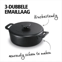 BRABANTIA THE DUTCH Gietijzeren Braadpan - Ø 28cm - MAT Zwart - Inductie -Greenpan Winkel 1200x1200 417