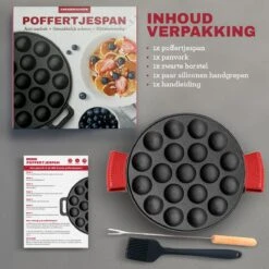 MM Brands Poffertjespan - Poffertjesmaker - Inductie / Oven / BBQ - Inclusief Handvat, Borstel En Vorken -Greenpan Winkel 1200x1200 552