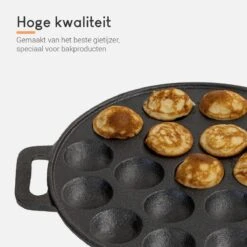 Ocina Poffertjespan– 19 Poffertjes – Poffertjesmaker – Poffertjespan Inductie – Poffertjespan Electrisch – Gietijzeren Pan – Inclusief Warmtebestendige Handvaten– Gratis Receptenboek -Greenpan Winkel 1200x1200 555
