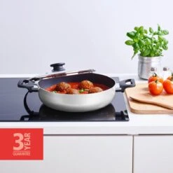 BRABANTIA INDU+ Hapjespan - Keramische Antiaanbaklaag - Met Deksel - Ø 28 Cm - Inductie - Pfas Vrij -Greenpan Winkel 1200x1200 702