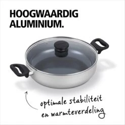 BRABANTIA INDU+ Hapjespan - Keramische Antiaanbaklaag - Met Deksel - Ø 28 Cm - Inductie - Pfas Vrij -Greenpan Winkel 1200x1200 704
