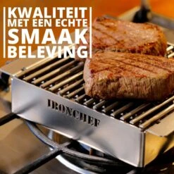 IRONCHEF Lavastenen Grill - Geschikt Voor Gasfornuis - Barbecue - BBQ - Grillplaat - Grilplaat - Bakplaat - Grillpan -Greenpan Winkel 1200x1200 762