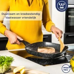 Westinghouse Grillpan - Ø 28 Cm - Zwart Marmer - Geschikt Voor Alle Warmtebronnen Inclusief Inductie - Steakpan Met Antiaanbaklaag- Aluminium -Greenpan Winkel 1200x1200 796