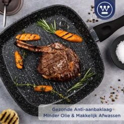 Westinghouse Grillpan - Ø 28 Cm - Zwart Marmer - Geschikt Voor Alle Warmtebronnen Inclusief Inductie - Steakpan Met Antiaanbaklaag- Aluminium -Greenpan Winkel 1200x1200 797