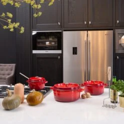 Sola Braadpan Gietijzer - Ø 20 Cm - Oranje/Rood - Gietijzer - Extra Zware Bodem -Greenpan Winkel 1200x1200 943