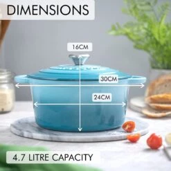 Nuovva Gietijzeren Braadpan Antiaanbaklaag Met Deksel - Sudderpan Blauw - Rond - Ø24 Cm - 4,7 Liter - 100% PFAS & PFOA Vrij - Geschikt Voor Alle Warmtebronnen - Elektrisch - Gas - Halogeen - Inductie – Keramisch 9 Nuovva Gietijzeren Braadpan Antiaanbaklaag Met Deksel - Sudderpan Blauw - Rond - Ø24 Cm - 4,7 Liter - 100% PFAS & PFOA Vrij - Geschikt Voor Alle Warmtebronnen - Elektrisch - Gas - Halogeen - Inductie – Keramisch -Greenpan Winkel 1200x1200 968