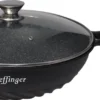 Cheffinger Wokpan Met Deksel - 32cm - Zwart - Pan - Keukenaccessoires