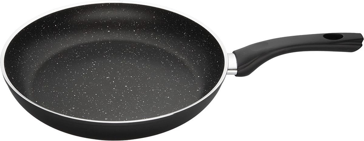 Sola Koekenpan Stonehenge - Ø 30 Cm - Zwart/wit - Aluminium - Antiaanbaklaag 1 Sola Koekenpan Stonehenge - Ø 30 Cm - Zwart/wit - Aluminium - Antiaanbaklaag