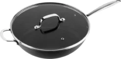 ISENVI Victoria Forged Keramische Wokpan Met Deksel 32CM - RVS Greep