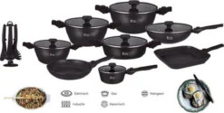 Royal Swiss® - Set Lot 33-delige - Pannenset Inductie - Steengoeden - Afneembare Handgreep - Glazen Deksel - Geschikt Voor Oven - PFAS-vrij + Keukengerei -Greenpan Winkel 1200x608