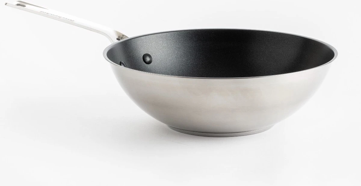 KitchenAid Stainless Steel Wok ø28cm - RVS - Inductie - Anti-aanbak 1 KitchenAid Stainless Steel Wok ø28cm - RVS - Inductie - Anti-aanbak