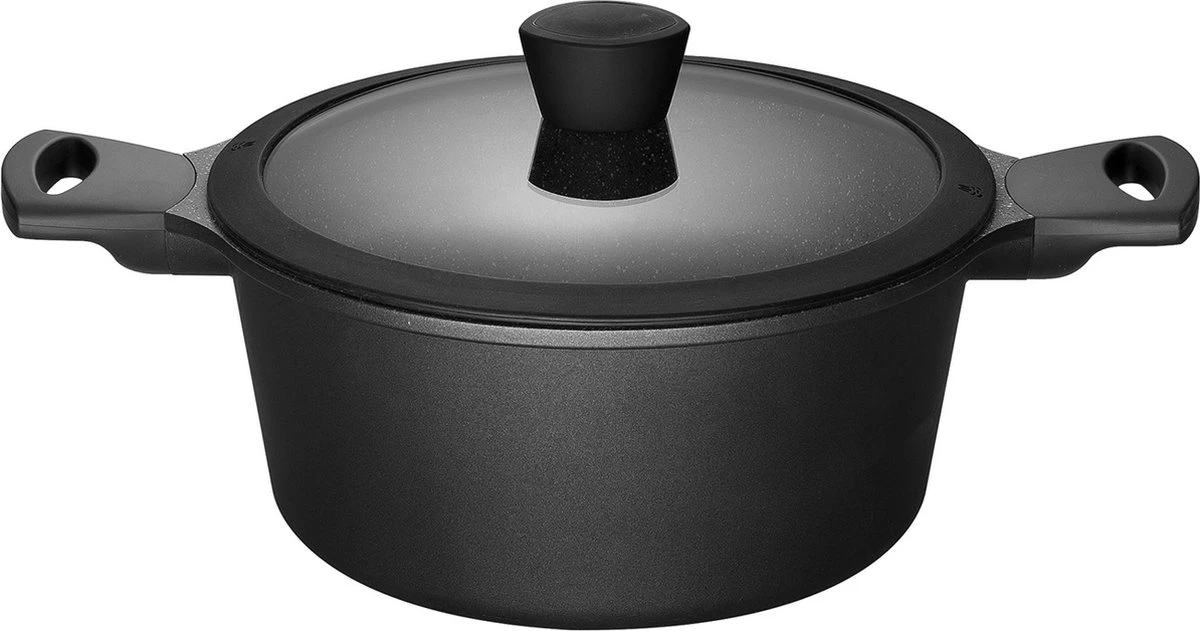 Sola Braadpan Fair Cooking - Ø 20 Cm - Zwart/wit - Aluminium - Antiaanbaklaag 1 Sola Braadpan Fair Cooking - Ø 20 Cm - Zwart/wit - Aluminium - Antiaanbaklaag