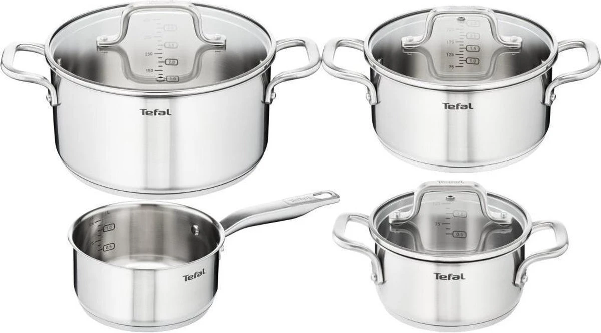 Tefal Virtuoso Pannenset 4-delig - Kookpan Ø 16/20/24 Cm + Steelpan Ø 16 Cm 1 Tefal Virtuoso Pannenset 4-delig - Kookpan Ø 16/20/24 Cm + Steelpan Ø 16 Cm
