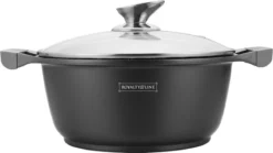 Royalty Line - Marble Soep/braadpan - Met Glazen Deksel Zwart - 20 CM. RL-BS20ML -Greenpan Winkel 1200x675 2