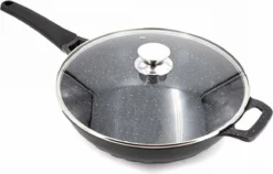 Cheffinger Wokpan Met Deksel - 32cm - Zwart - Pan - Keukenaccessoires -Greenpan Winkel 1200x767 2