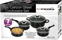 Prima Pannenset 7 Delig - Kleine Pannen - Zwart - Antiaanbaklaag - Kookset - Met Deksel - Kookpannen - Sauspan - Cadeau Voor Man En Vrouw -Greenpan Winkel 1200x768 1