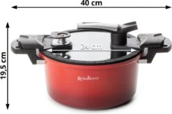 Rosmarino - Snelkookpan Met Glazen Deksel - Zwart - Ø24cm - 5 Liter - 100% PFAS & PFOA Vrij - Aluminium - Pressure Cooker - Non-stick Minerale Coating - Ergonomische Handgrepen - Geschikt Voor Alle Warmtebronnen -Greenpan Winkel 1200x800 125