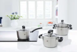 BK Conical Cool Glas Pannenset - 4-delig - RVS - Glazen Deksel - Inductie -Greenpan Winkel 1200x813