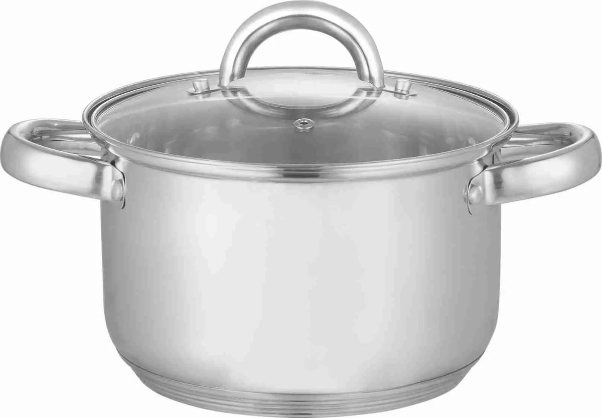 Kleine Kookpan Met Deksel - 20cm - RVS - Inductie 2 Kleine Kookpan Met Deksel - 20cm - RVS - Inductie - Afbeelding 2