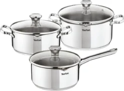 Tefal Duetto 3-delige Kookset - Steelpan Ø 16 Cm, Kookpan Ø 20/24 Cm