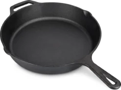 Navaris Gietijzeren Koekenpan - Braadpan Van Gietijzer - Ronde Skillet - Geschikt Voor Alle Warmtebronnen - Ø 25 Cm - Ovenbestendig Tot 260?graden